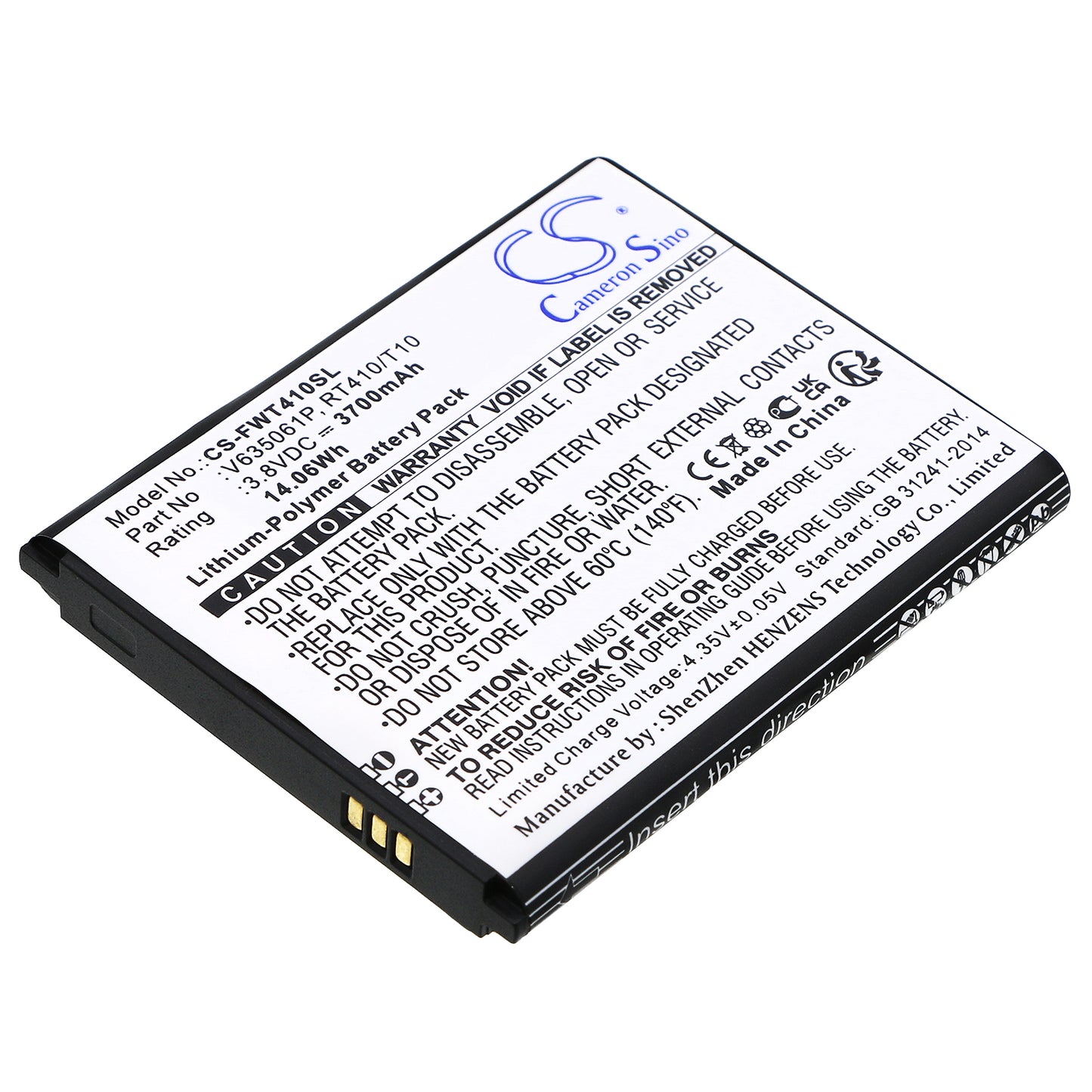 CS-FWT410SL Replacement Battery – Compatible with RT410, T10
