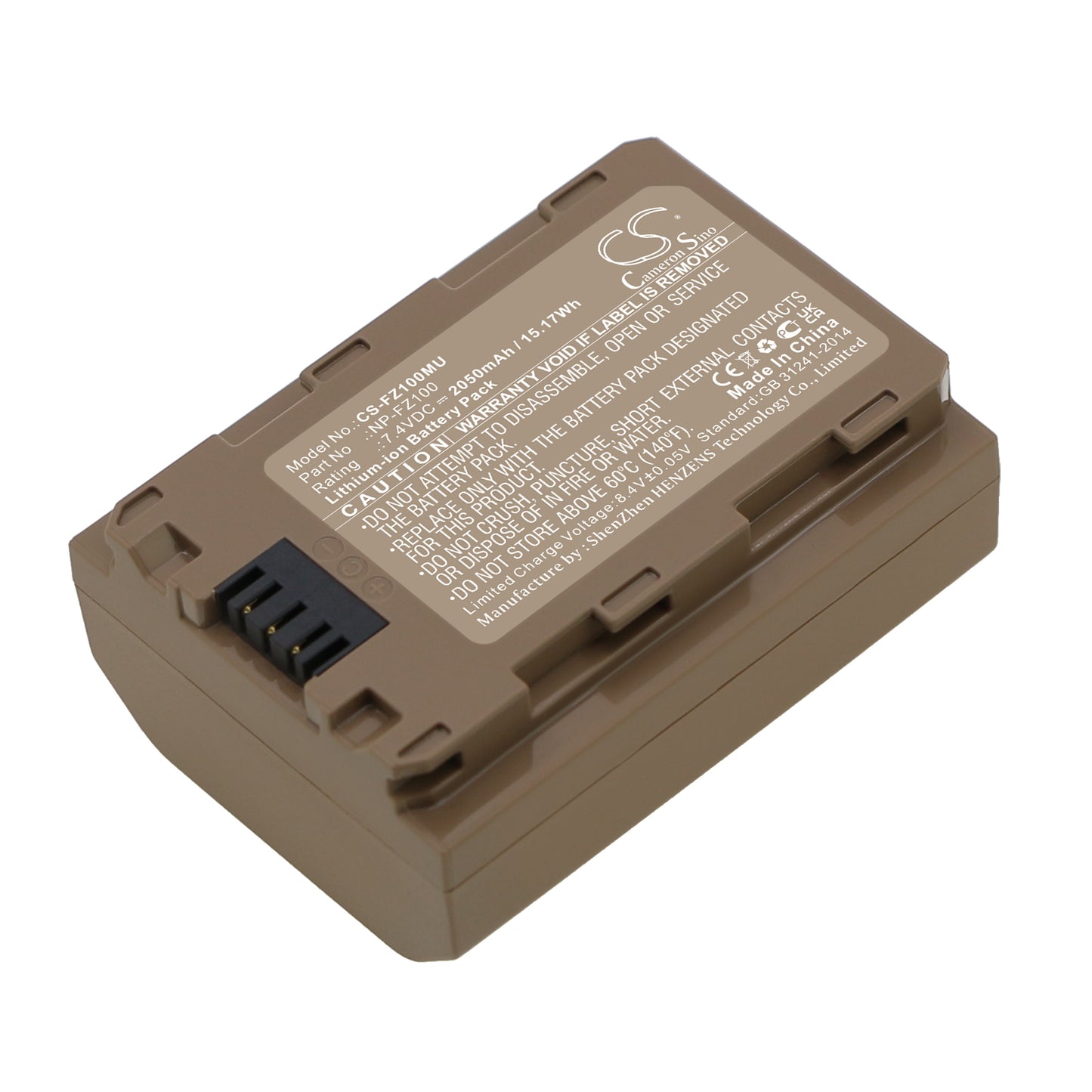 CS-FZ100MU Replacement Battery – Compatible with A7 Mark 3, A7R Mark 3, Alpha a7 III, Alpha a7R III, Alpha A9, ILCE-7M3, ILCE-7M3K, ILCE-7RM3, ILME-FX3