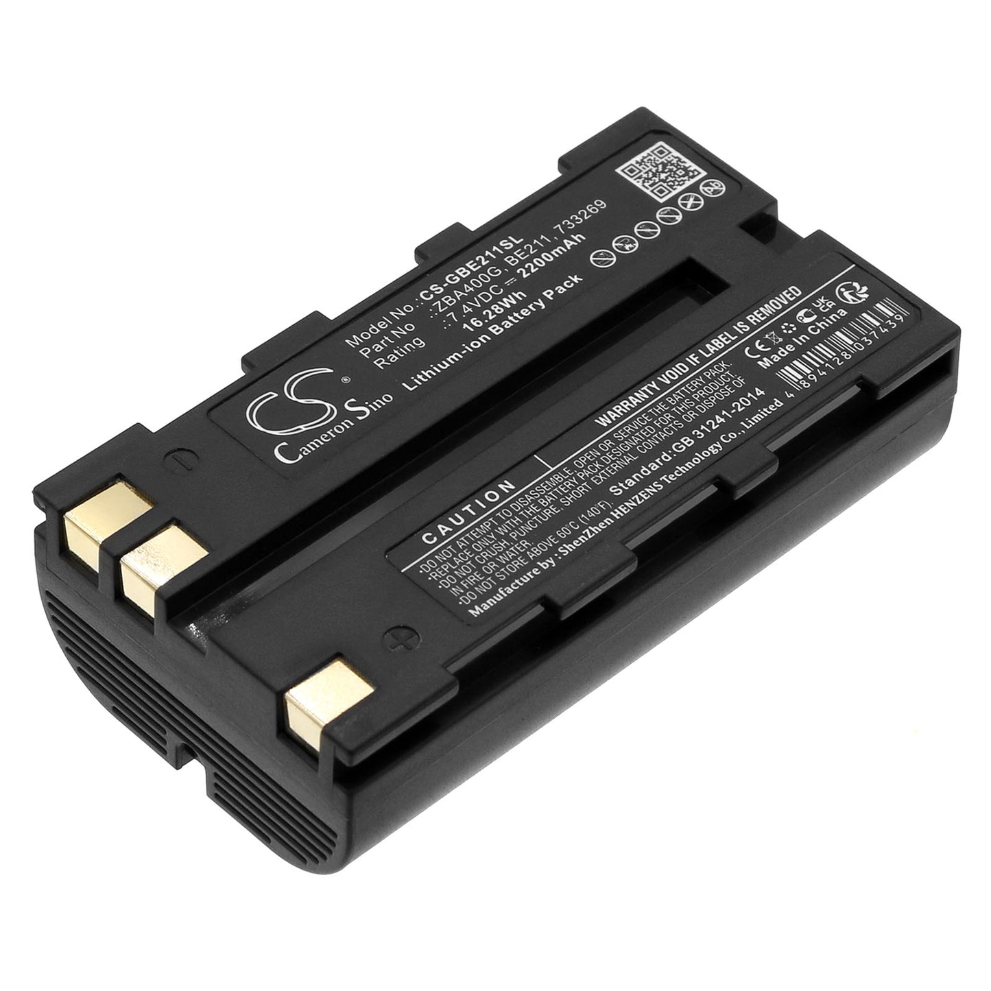 7.4V 2200mAh/16.28Wh Li-ion Equipment/Survey Battery for Leica
