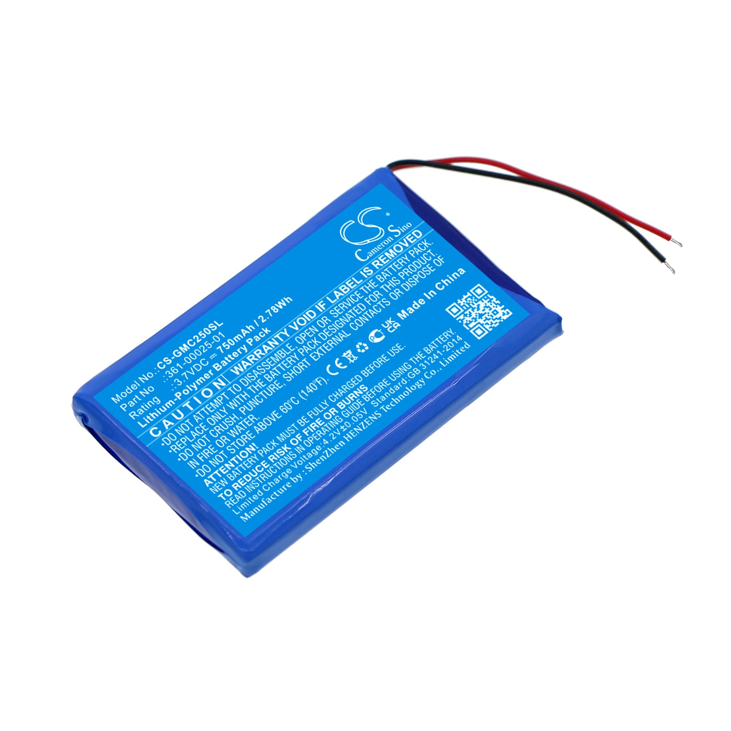 CS-GMC250SL Replacement Battery – Compatible with DashCam 25