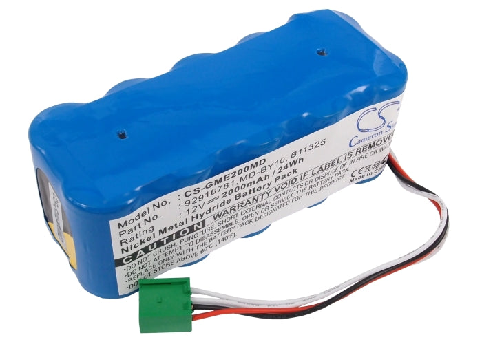 12V 2000mAh/24.00Wh Ni-MH Medical Battery for Hellige