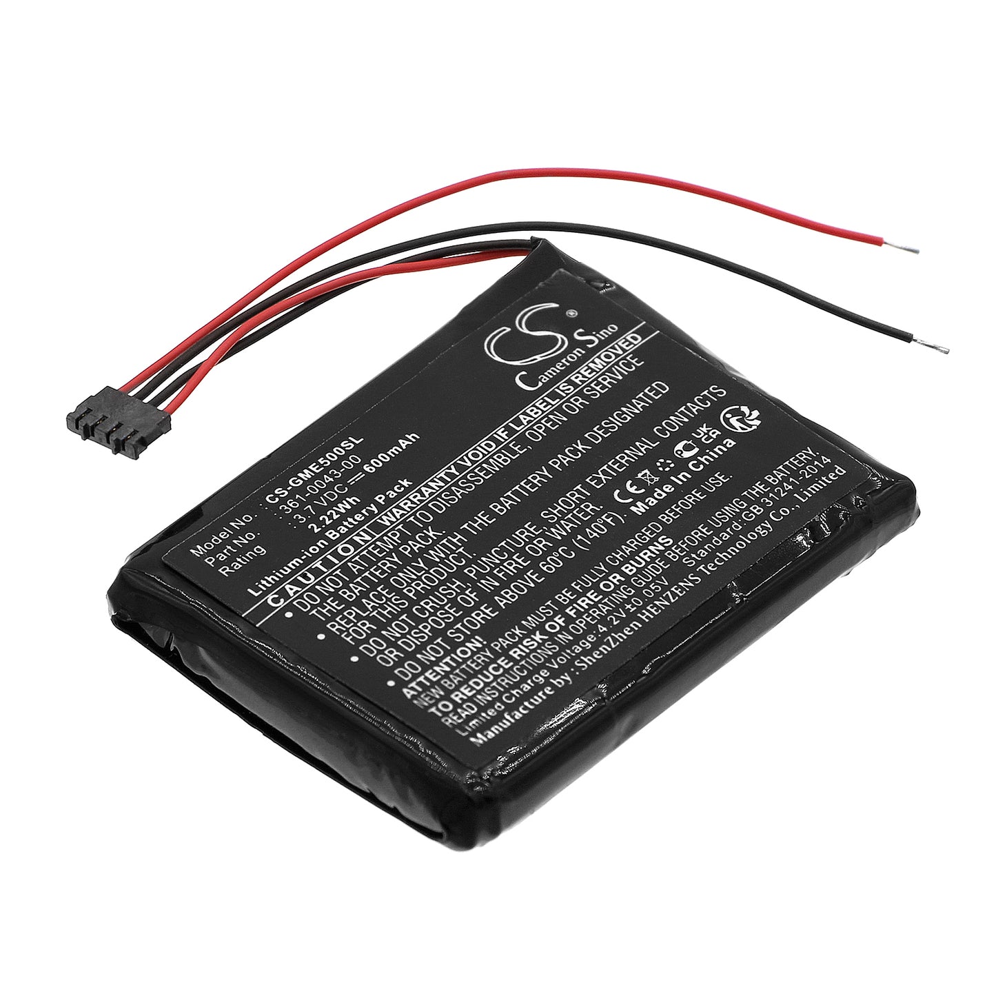3.7V 600mAh/2.22Wh Li-ion GPS/Navigator Battery for Garmin
