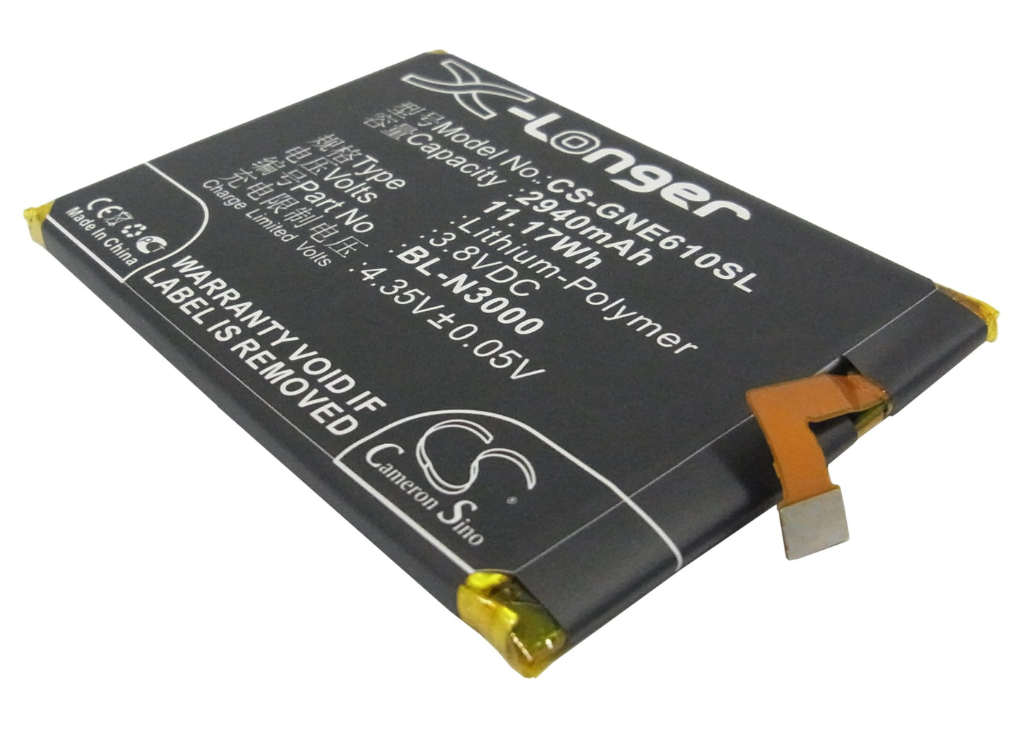 3.8V 2940mAh/11.17Wh Li-Polymer Mobile/SmartPhone Battery for GIONEE