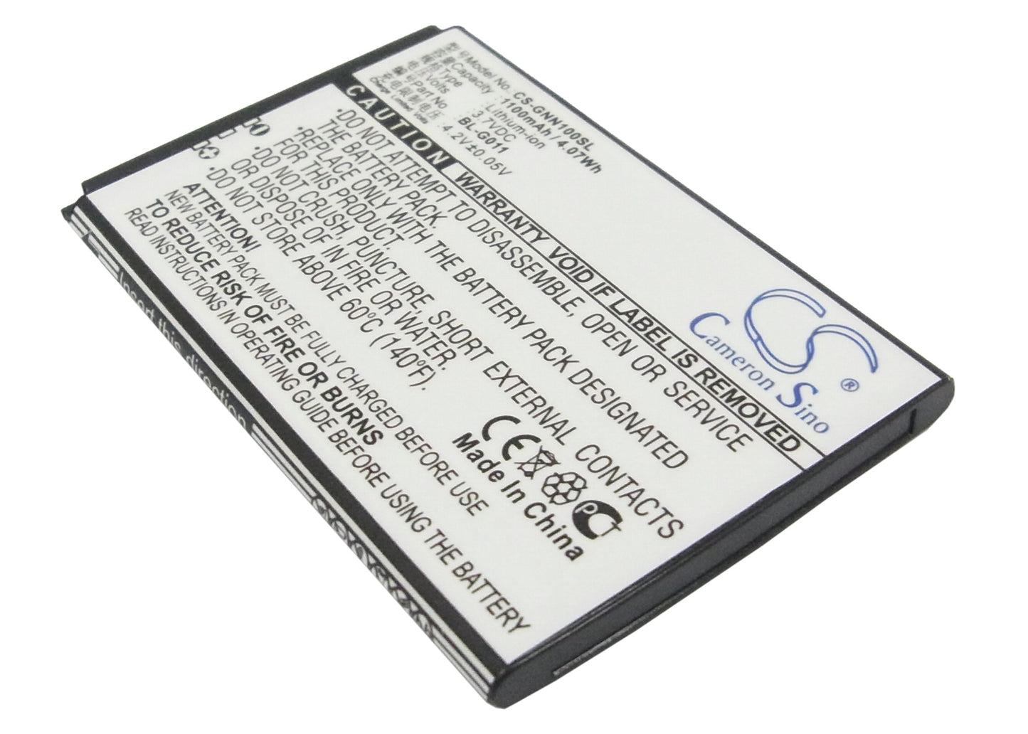 3.7V 1100mAh/4.07Wh Li-ion Mobile/SmartPhone Battery for GIONEE