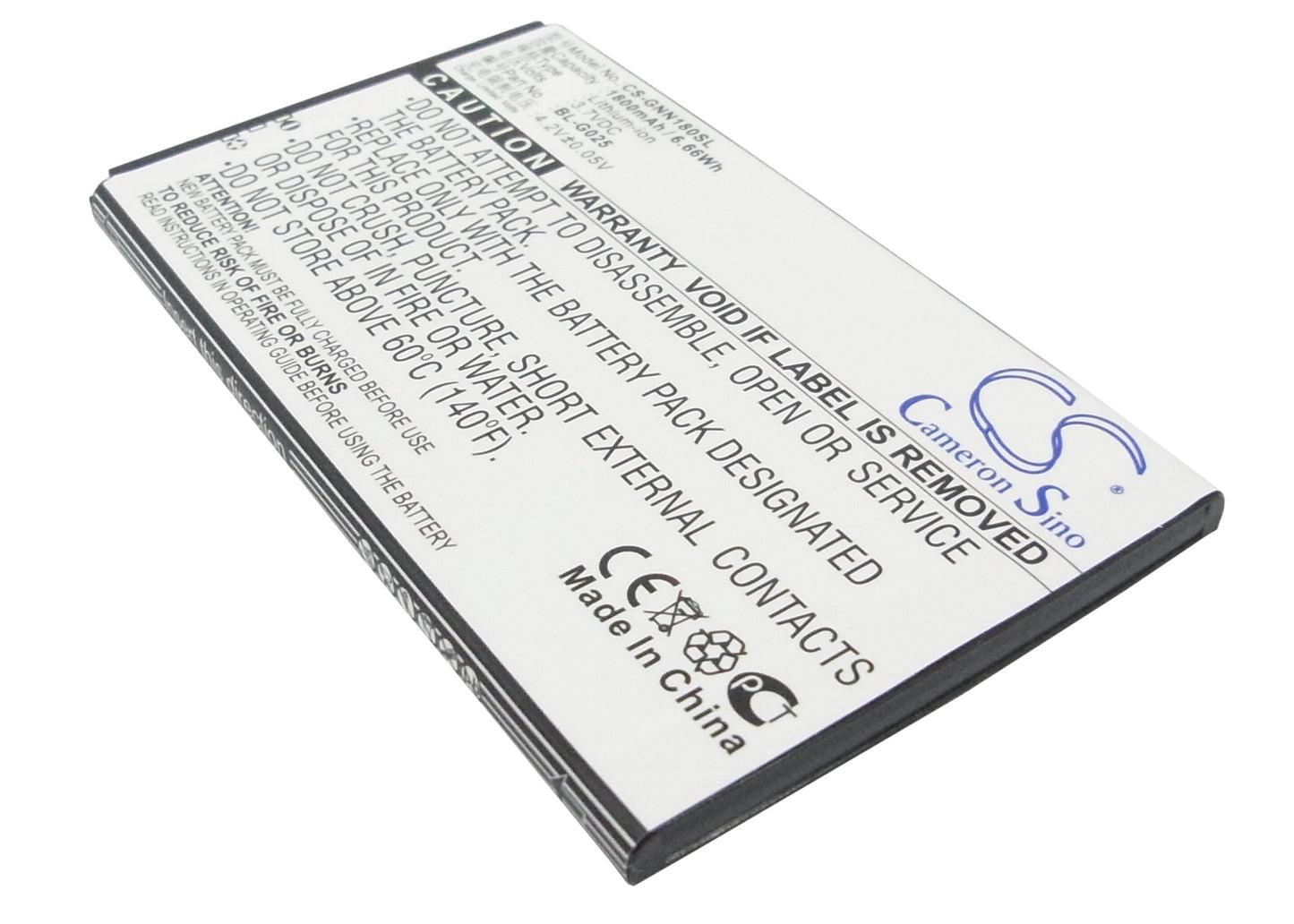 3.7V 1800mAh/6.66Wh Li-ion Mobile/SmartPhone Battery for Fly