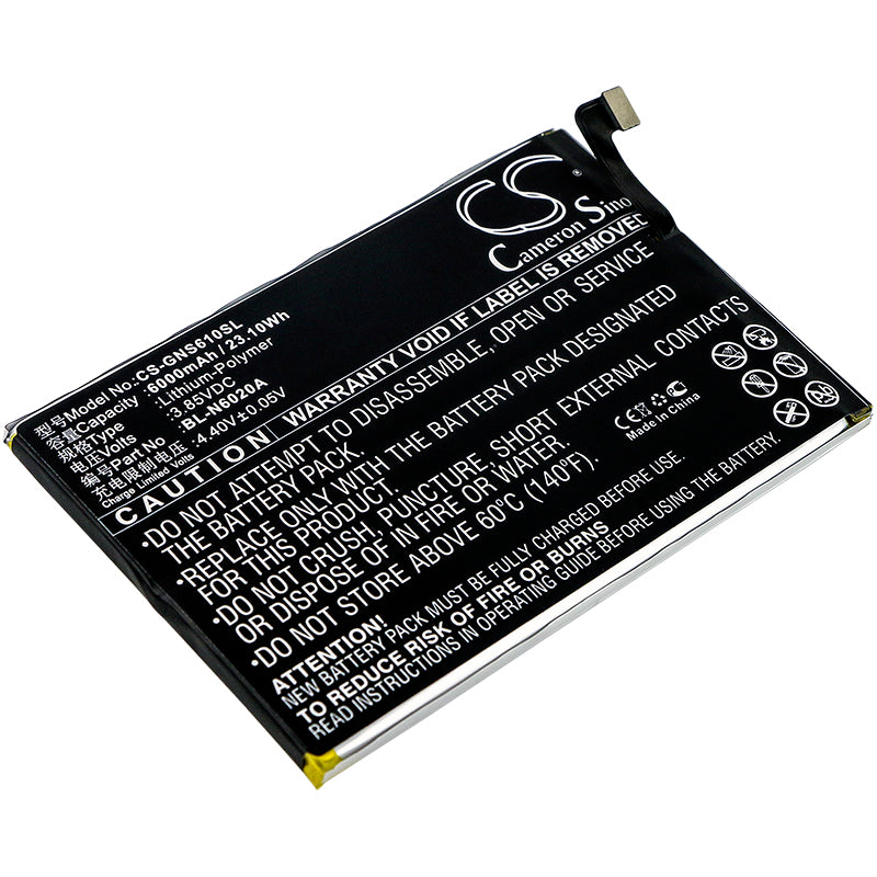 3.85V 6000mAh/23.10Wh Li-Polymer Mobile/SmartPhone Battery for GIONEE