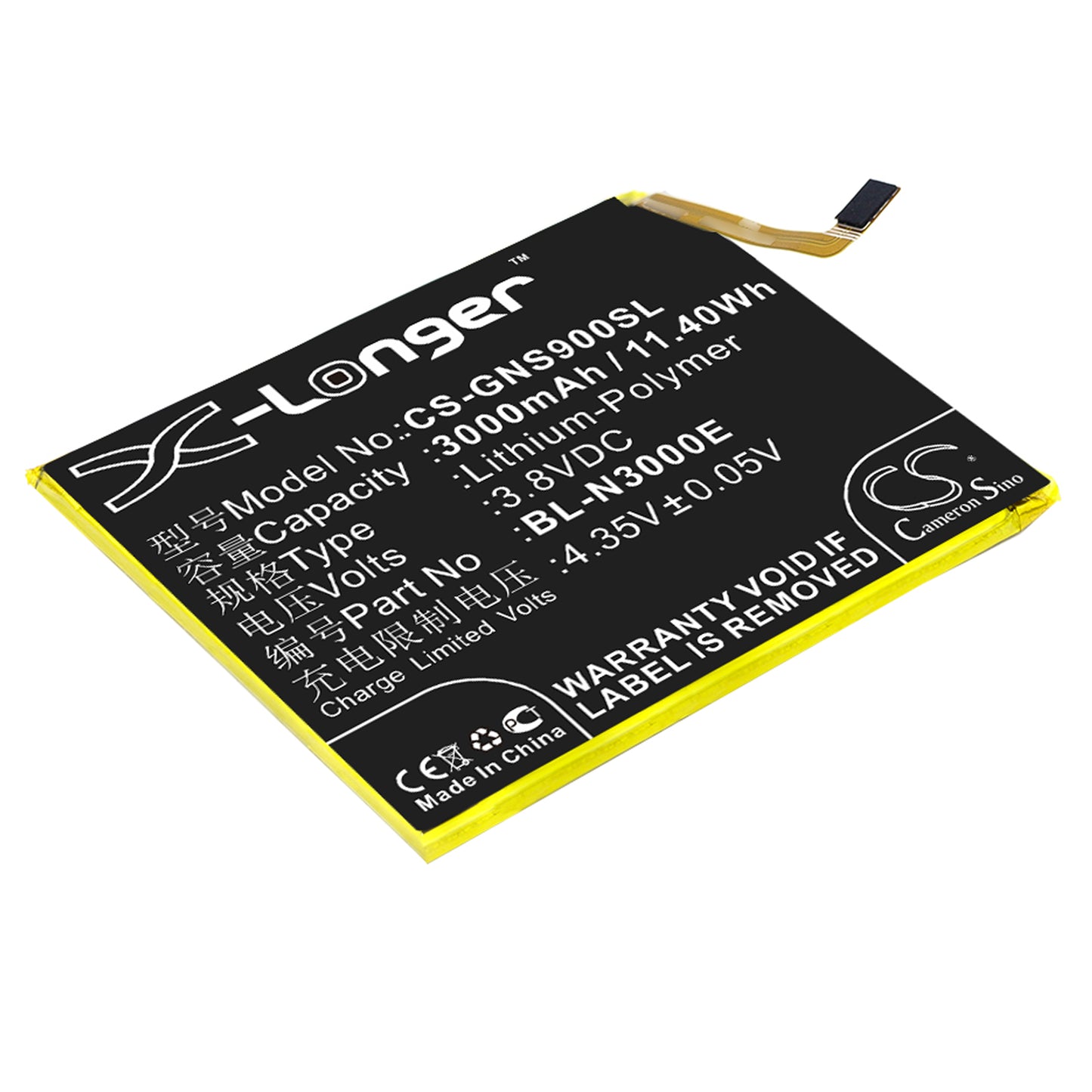 3.8V 3000mAh/11.40Wh Li-Polymer Mobile/SmartPhone Battery for GIONEE