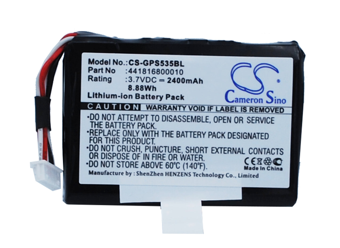 3.7V 2400mAh/8.88Wh Li-ion Barcode/Scanner Battery for Getac