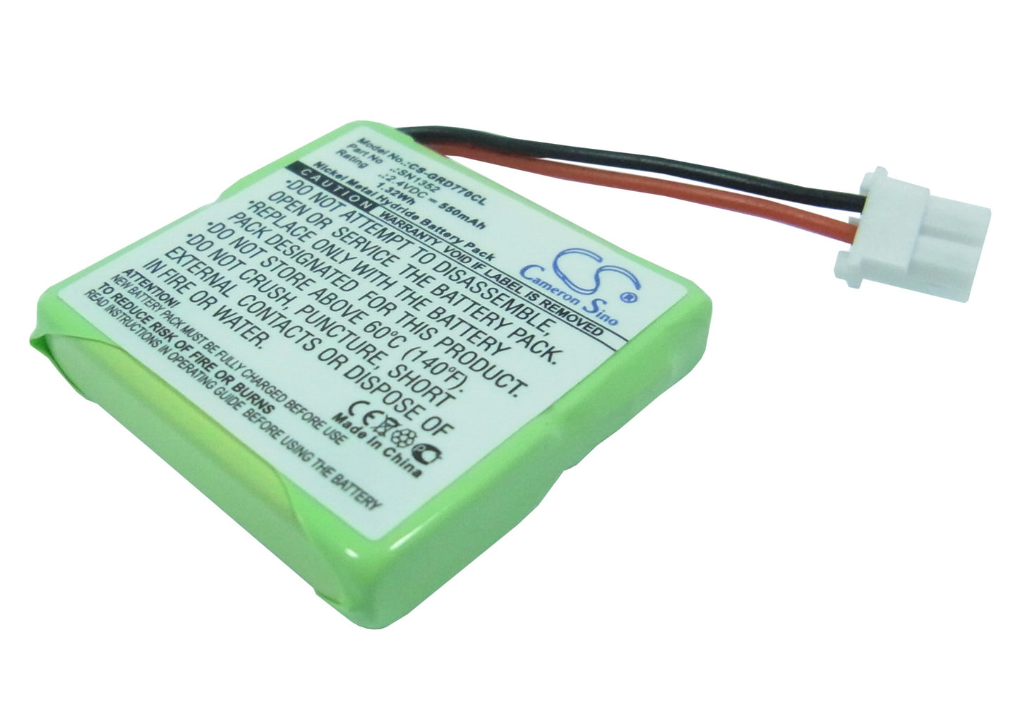 2.4V 550mAh/1.32Wh Ni-MH Cordless Phone Battery for Grundig