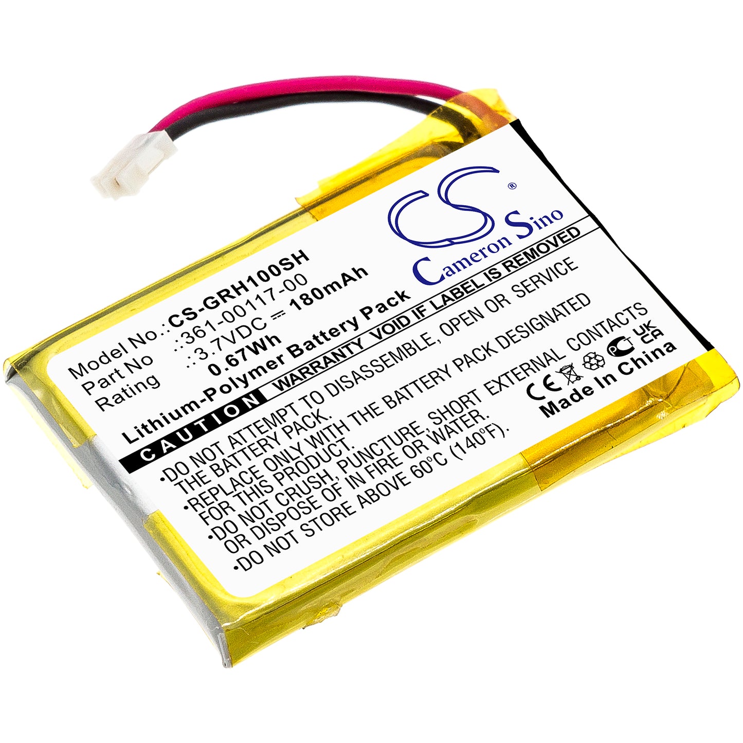 CS-GRH100SH Replacement Battery – Compatible with Approach S10, Approach S20, Forerunner 35