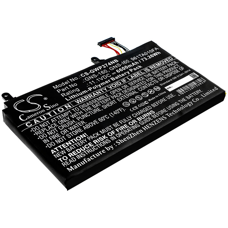 CS-GWP374NB Replacement Battery – Li-Polymer 11.1 6600mAh / 73.26Wh