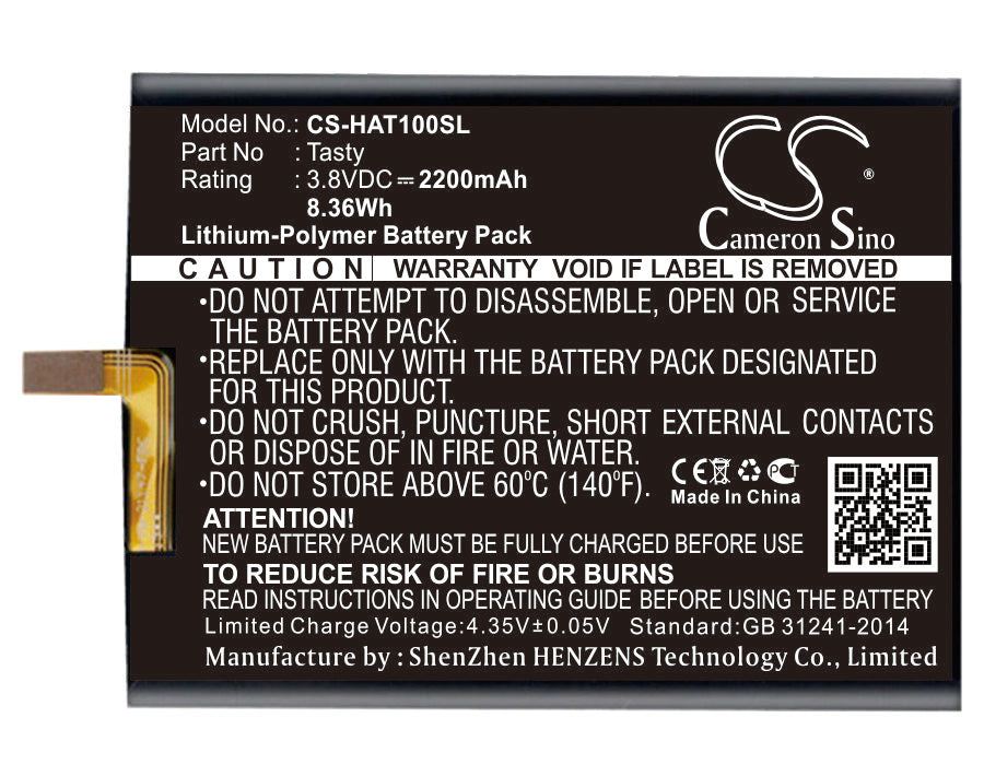 CS-HAT100SL Replacement Battery – Compatible with Tasty