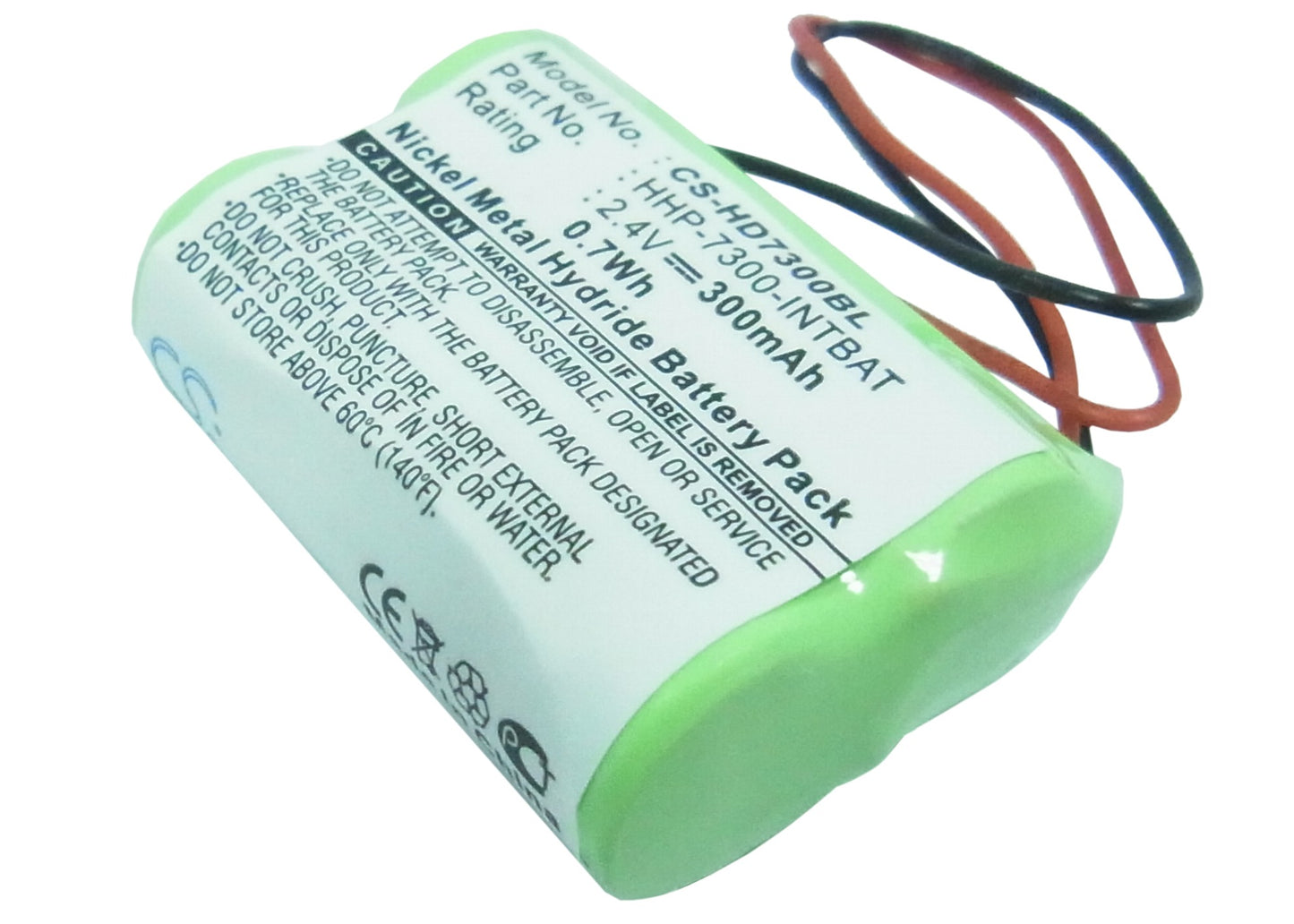 2.4V 300mAh/0.7Wh Ni-MH Barcode/Scanner Battery for Handheld