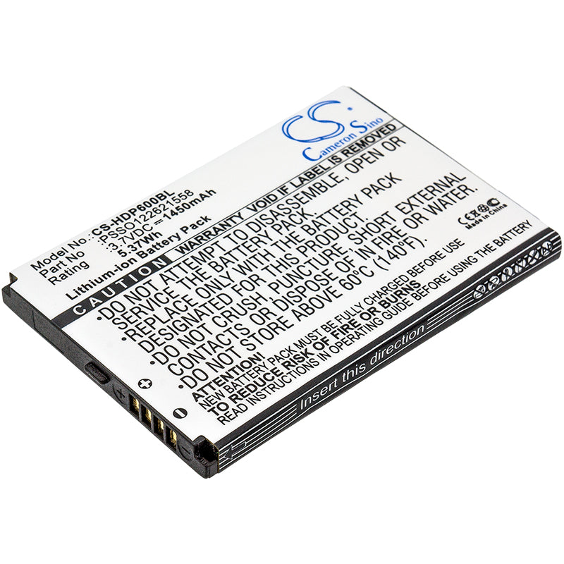3.7V 1450mAh/5.37Wh Li-ion Barcode/Scanner Battery for Handheld