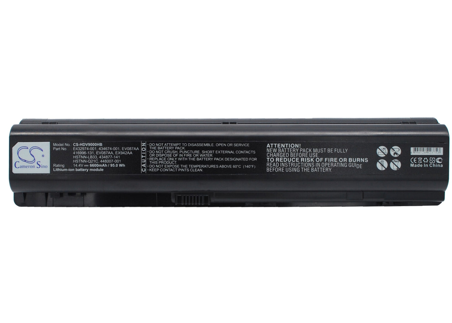 14.4V 6600mAh Li-ion Notebook/Laptop Battery for HP
