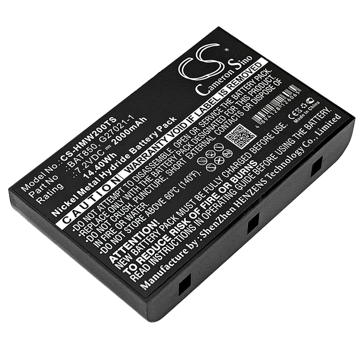 7.2V 2000mAh/14.40Wh Ni-MH Wireless Headset Battery for HME