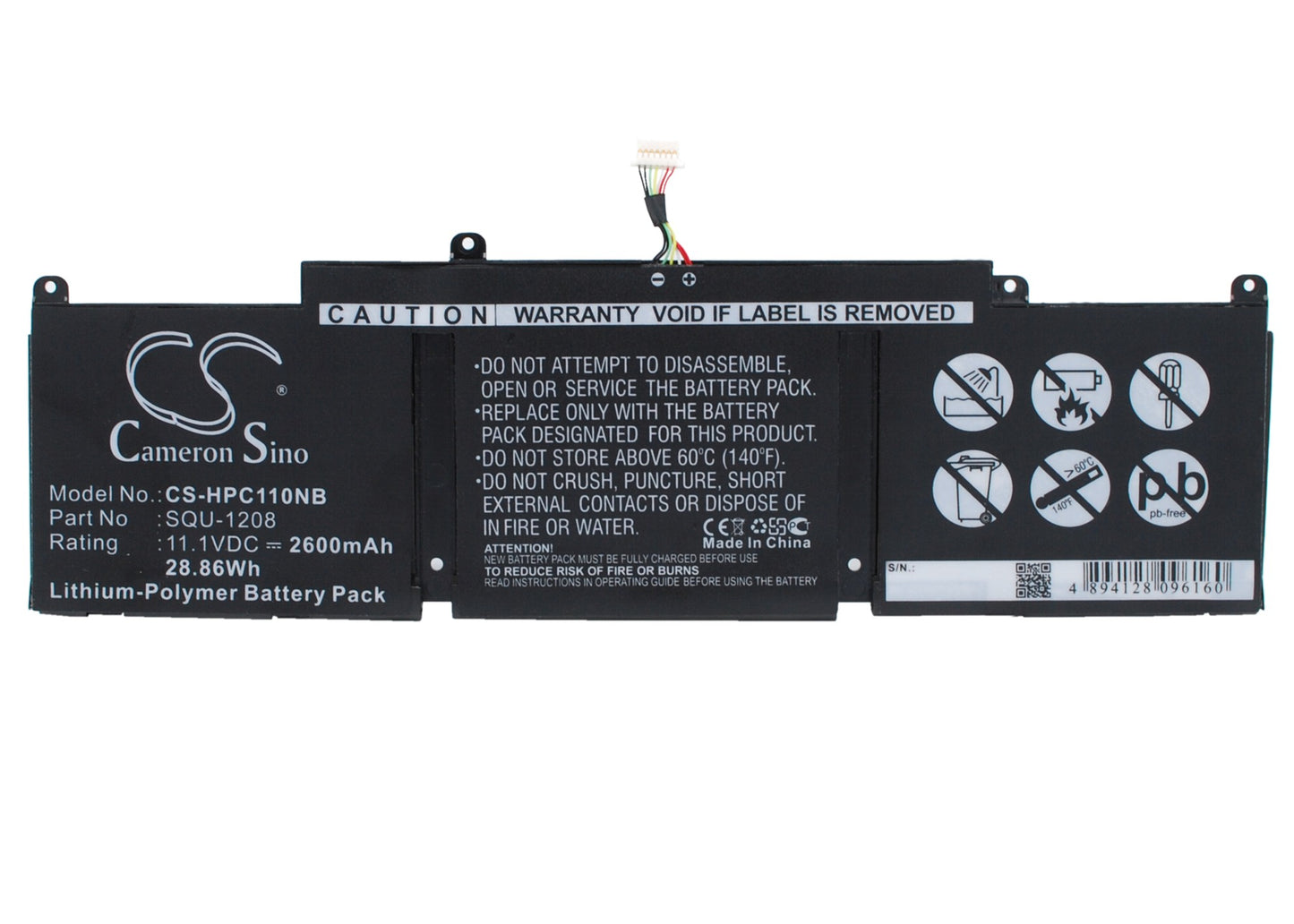 11.1V 2600mAh/28.86Wh Li-Polymer Notebook/Laptop Battery for HP