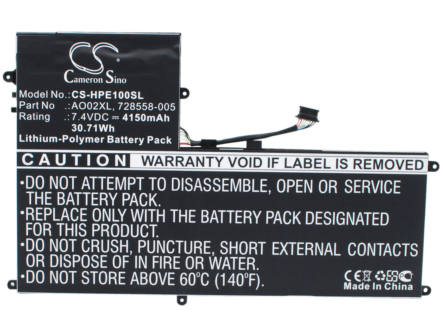 7.4V 4150mAh/30.71Wh Li-Polymer Tablet Battery for HP