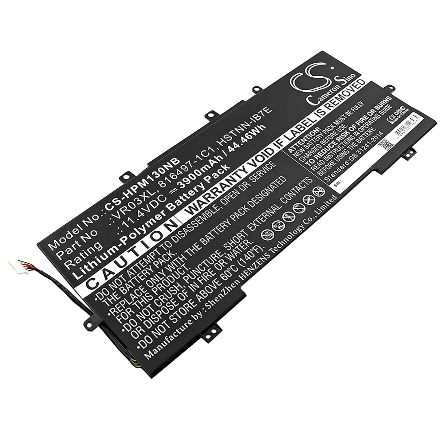 11.4V 3900mAh/44.46Wh Li-Polymer Notebook/Laptop Battery for HP