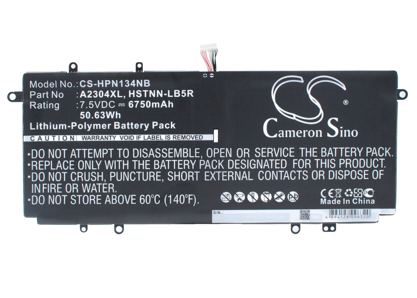 7.5V 6750mAh/50.63Wh Li-Polymer Notebook/Laptop Battery for HP