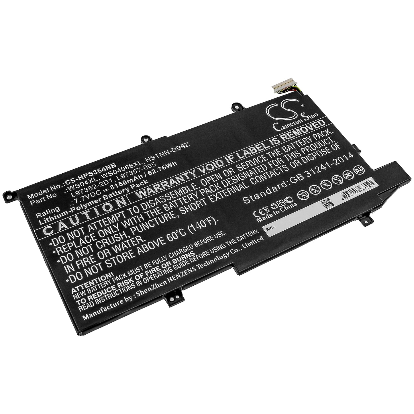 CS-HPS364NB Replacement Battery – Compatible with Spectre x360 14-ea0002ni, Spectre x360 14-ea0002nx, Spectre x360 14-ea0003ns, Spectre x360 14-ea0007na, Spectre x360 14-ea0016ng, Spectre x360 14-ea0023dx, Spectre x360 14-ea0030TU, Spectre x360 14-ea0047nr, Spectre x360 14-ea0051TU, Spectre x360 14-ea0052TU, Spectre x360 14-ea0053TU, Spectre x360 14-ea0054TU, Spectre x360 14-ea0077TU, Spectre x360 14-ea0079tu, SPECTRE X360 14-EA0083TU, Spectre x360 14-ea0378ng, Spectre x360 14-ea0520na, Spectre