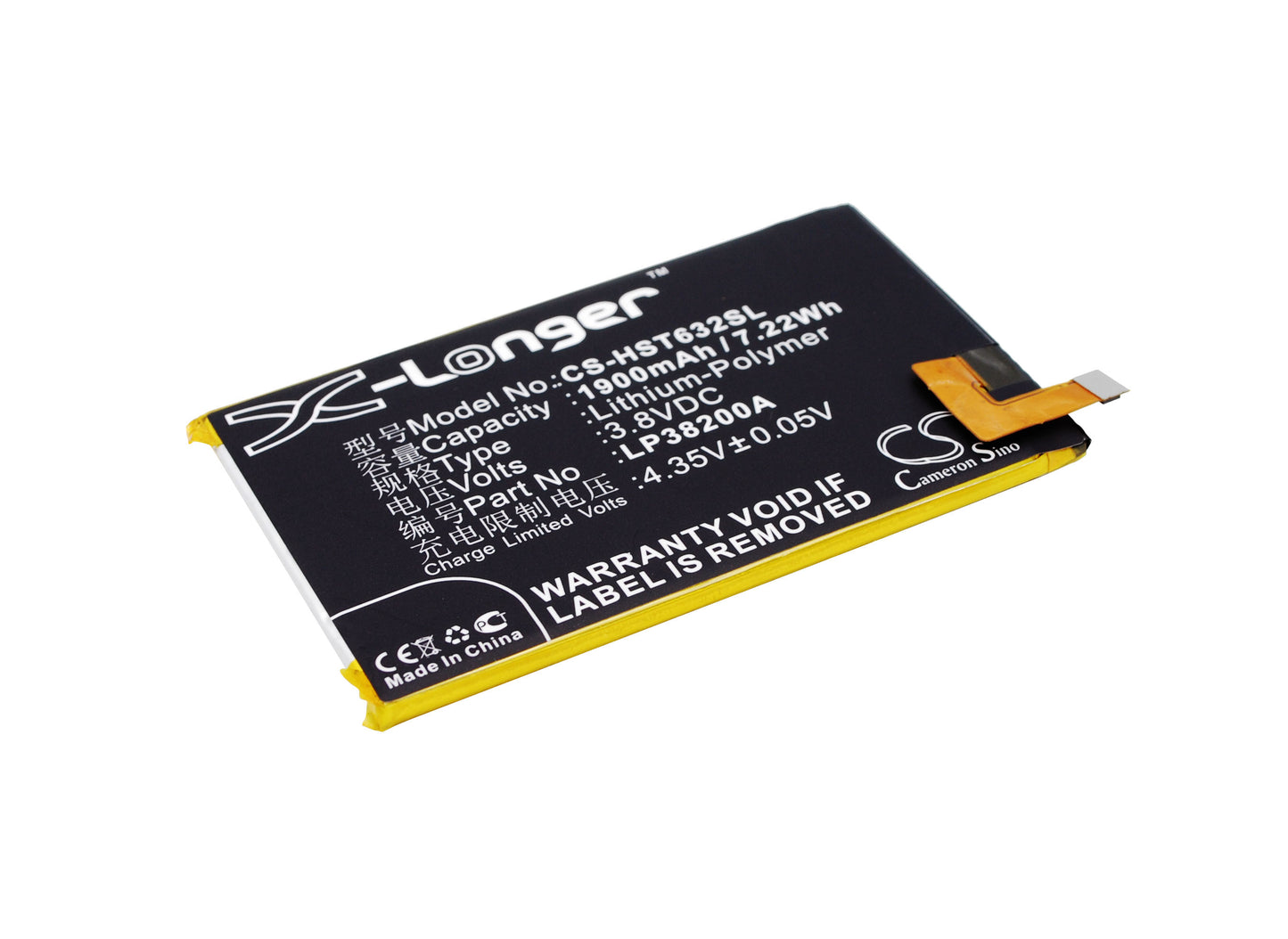 3.8V 1900mAh/7.22Wh Li-Polymer Mobile/SmartPhone Battery for Hisense