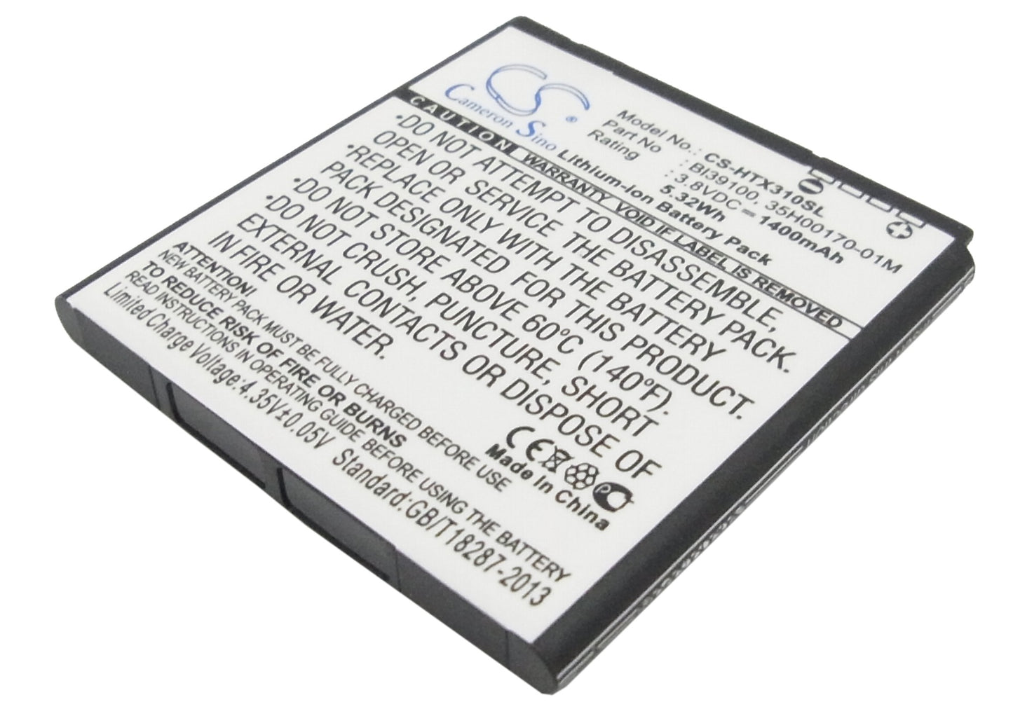 3.8V 1400mAh/5.32Wh Li-ion Mobile/SmartPhone Battery for HTC