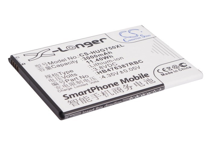 3.8V 3000mAh/11.40Wh Li-ion Mobile/SmartPhone Battery for Huawei