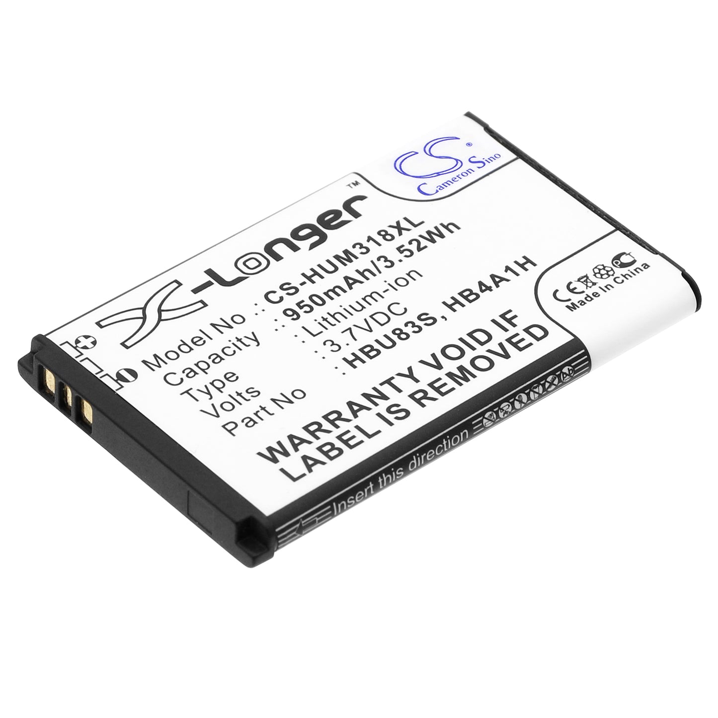 3.7V 950mAh/3.52Wh Li-ion Mobile/SmartPhone Battery for Vodafone