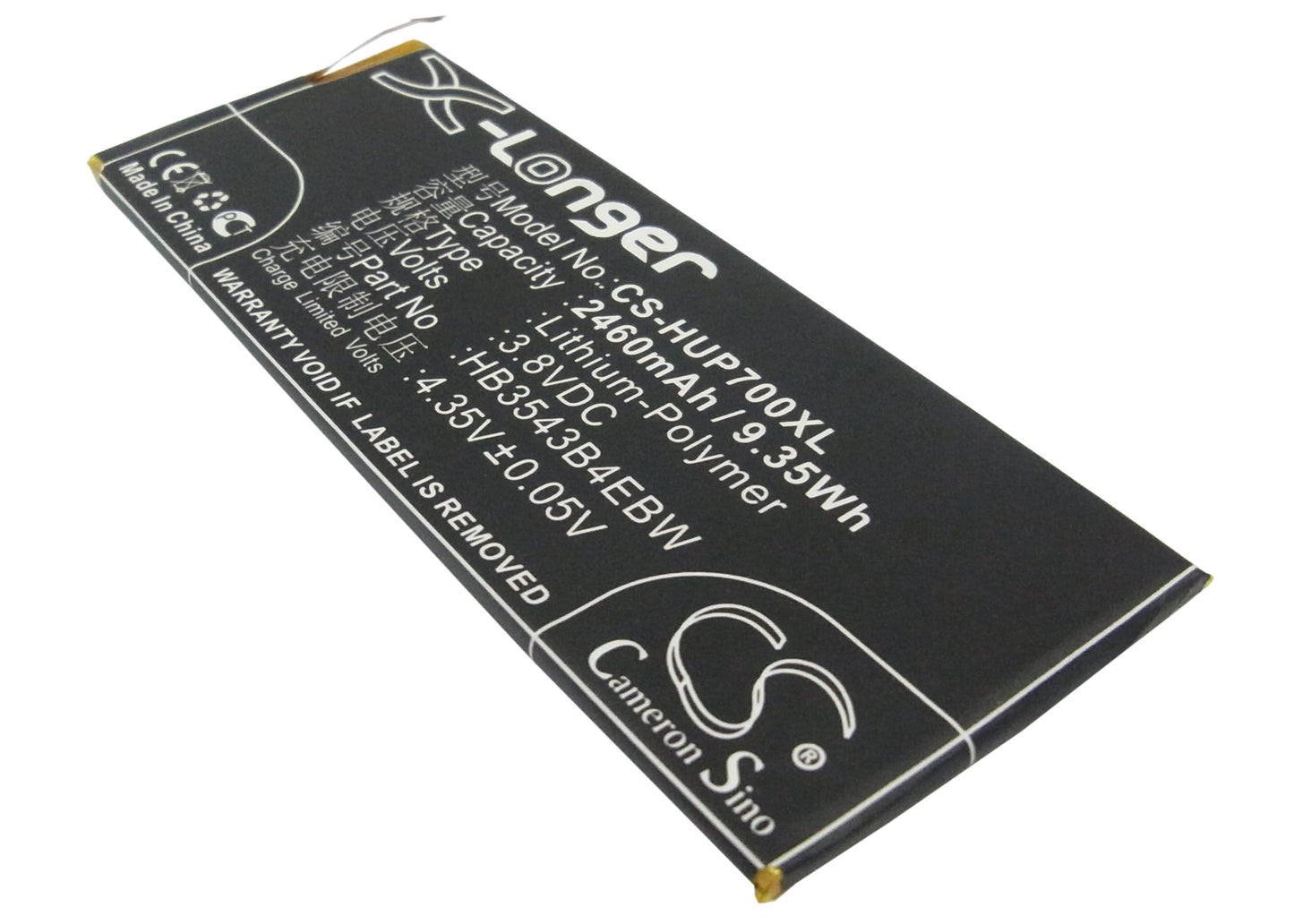 3.8V 2460mAh/9.35Wh Li-Polymer Mobile/SmartPhone Battery for Huawei