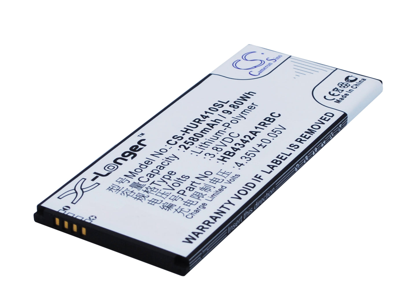 3.8V 2580mAh/9.80Wh Li-Polymer Mobile/SmartPhone Battery for Huawei