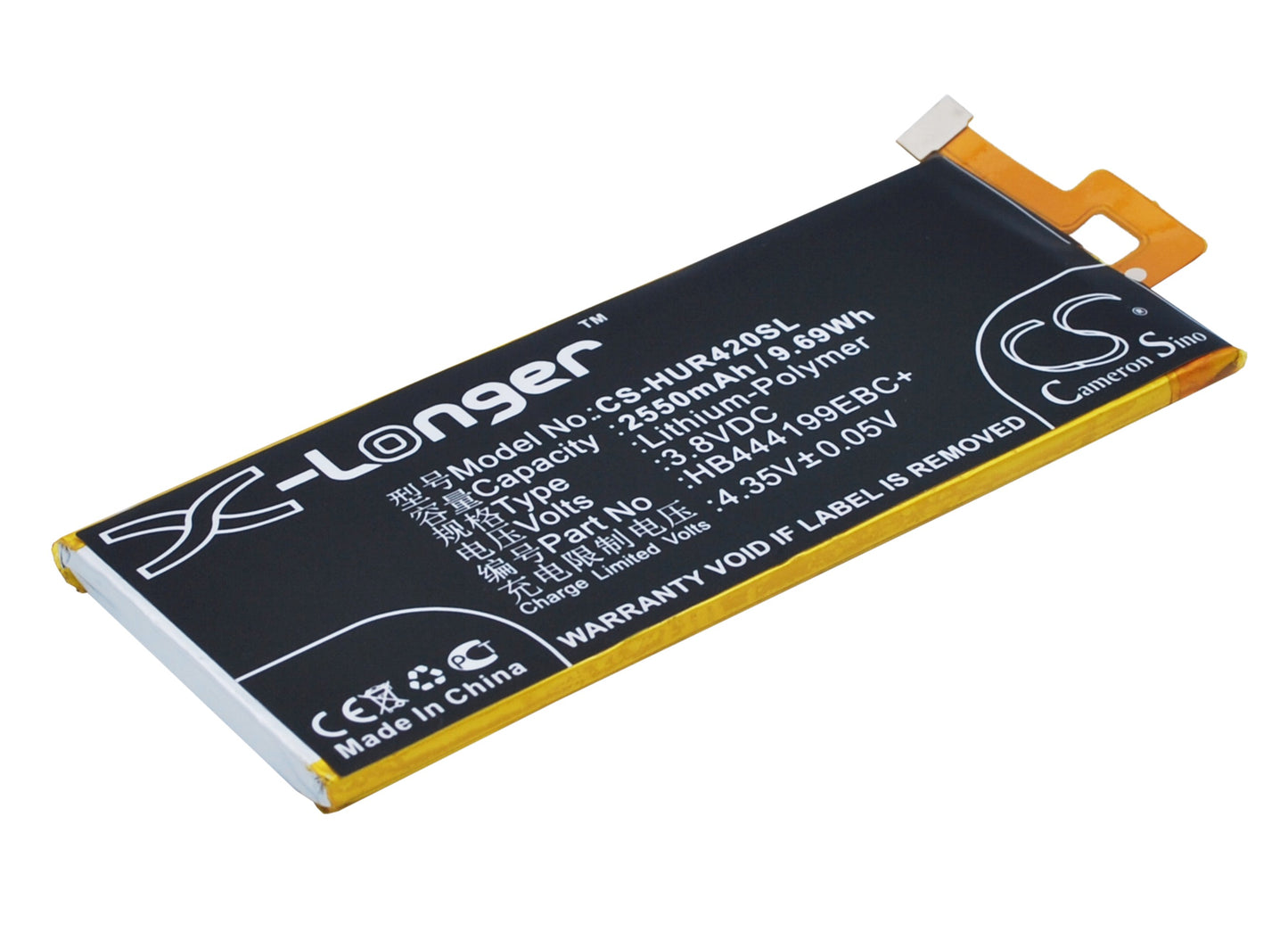 3.8V 2550mAh/9.69Wh Li-Polymer Mobile/SmartPhone Battery for Huawei