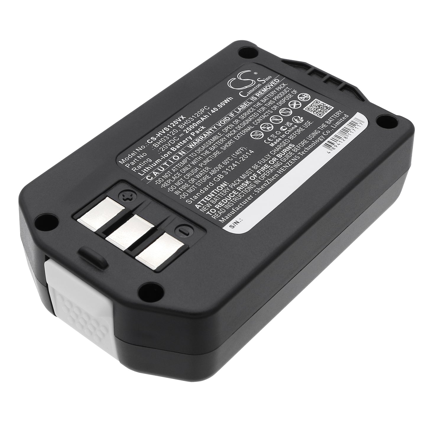 20V 2000mAh/40.00Wh Li-ion Vacuum Battery for Hoover