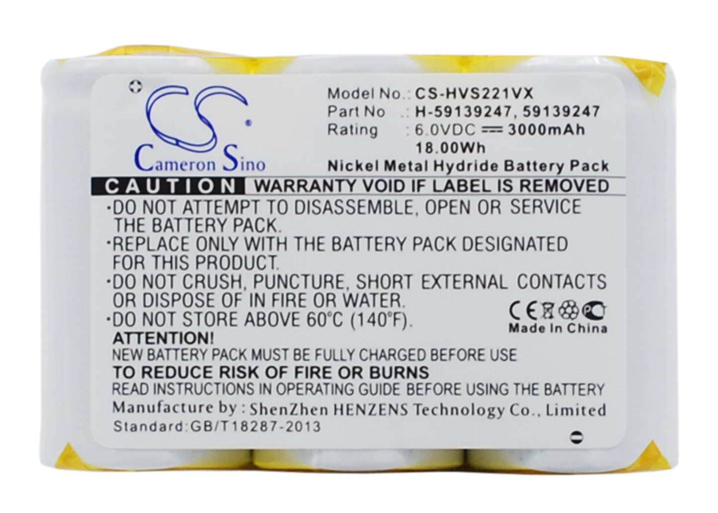 6V 3000mAh/18.00Wh Ni-MH Vacuum Battery for Hoover