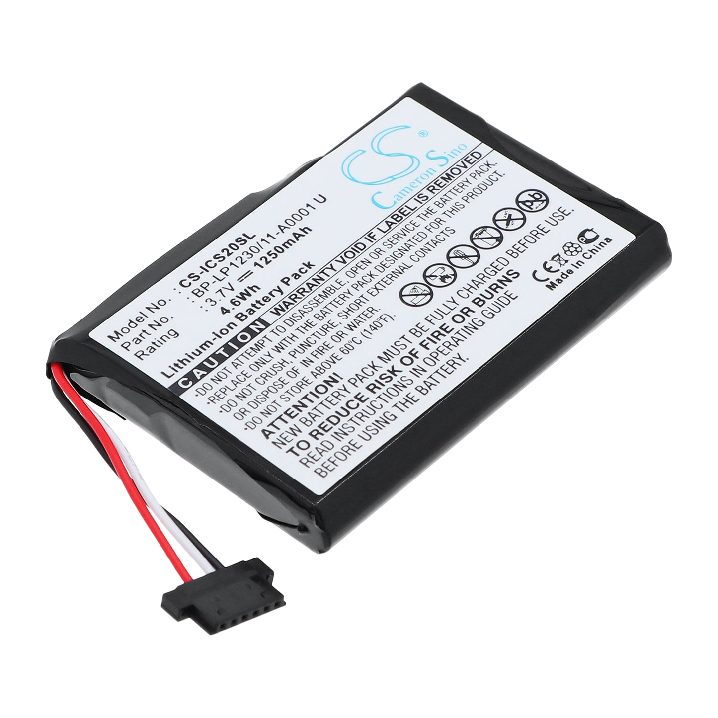 3.7V 1250mAh/4.63Wh Li-ion GPS/Navigator Battery for Navman