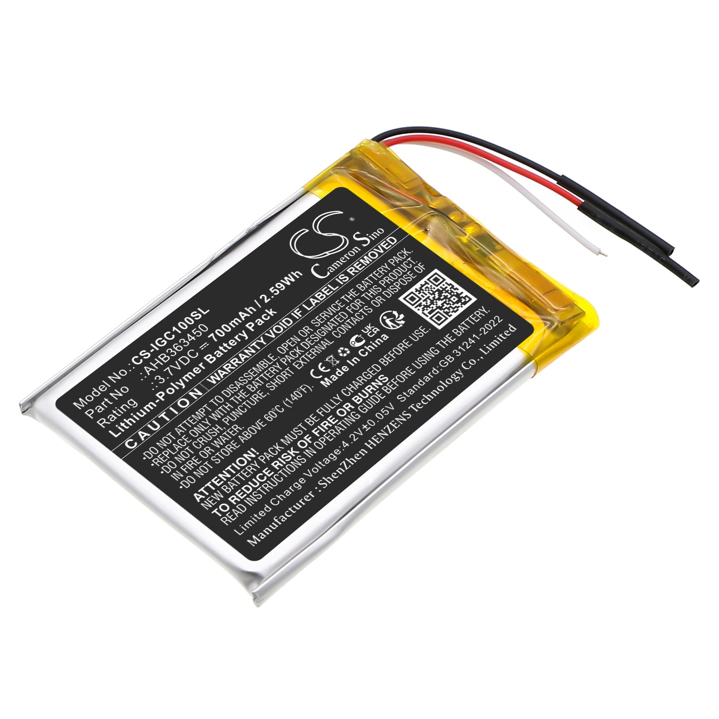 CS-IGC100SL Replacement Battery – Compatible with BSC100, BSC100S