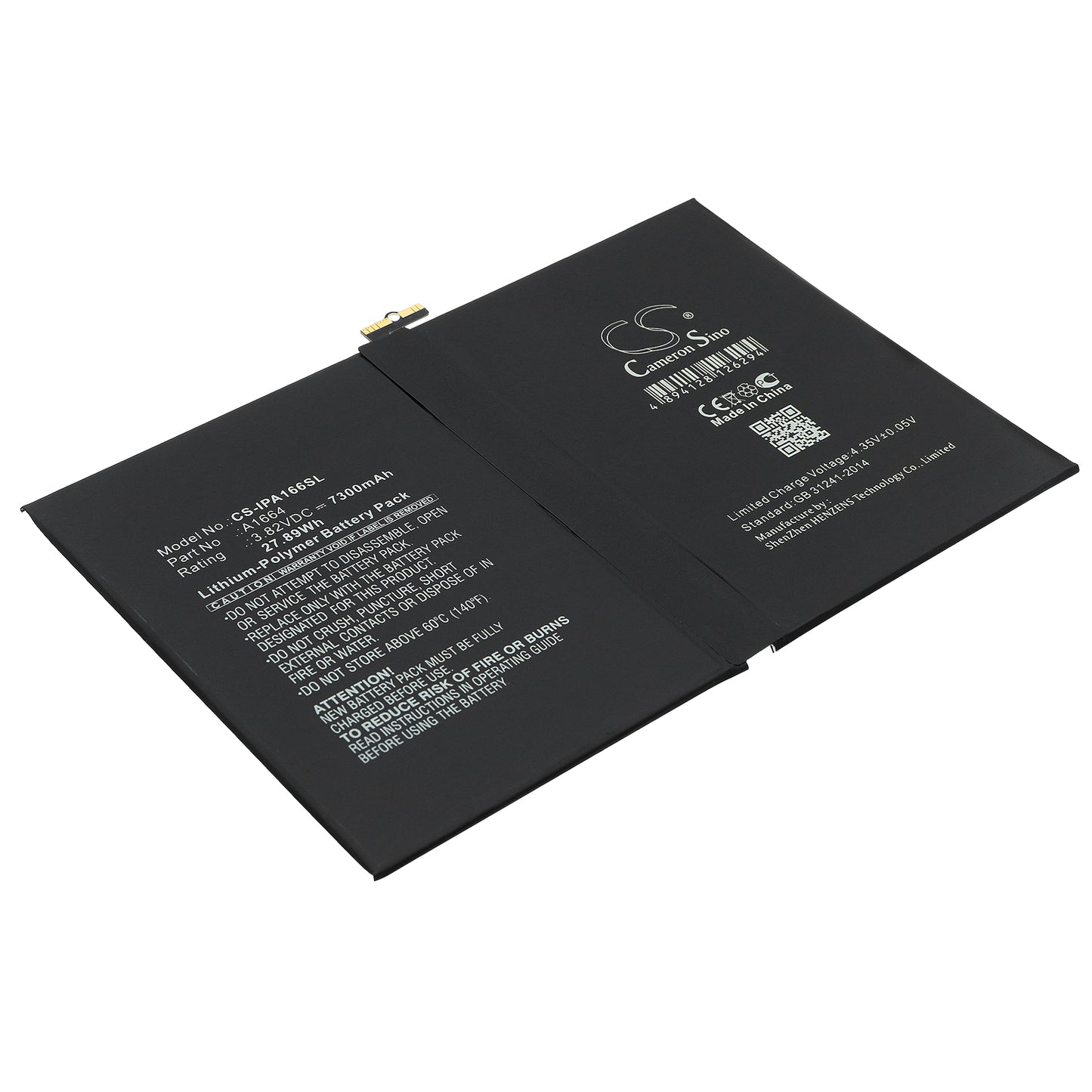 3.82V 7300mAh/27.89Wh Li-Polymer Tablet Battery for Apple