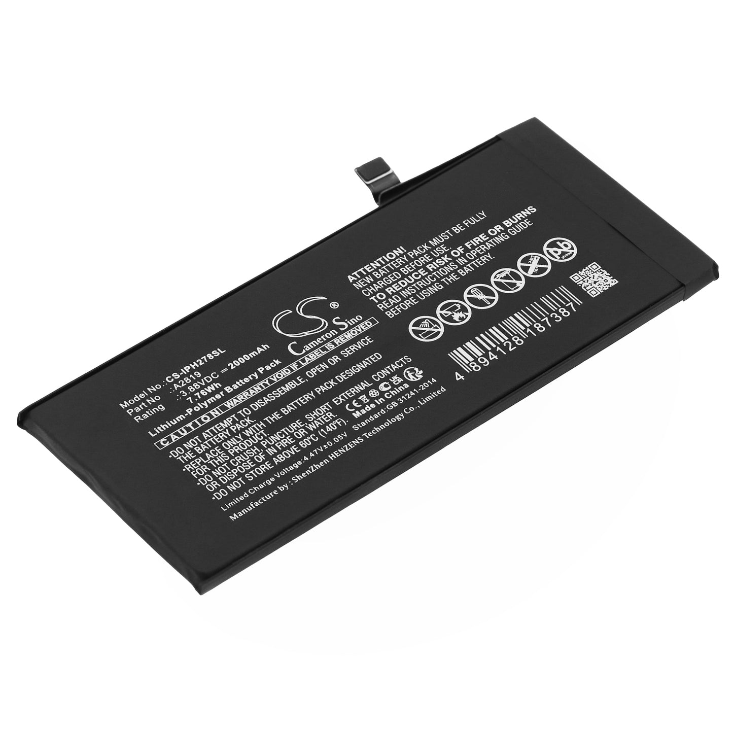 CS-IPH278SL Replacement Battery – Compatible with A2783, Apple iPhone SE3, iPhone SE 3rd Gen