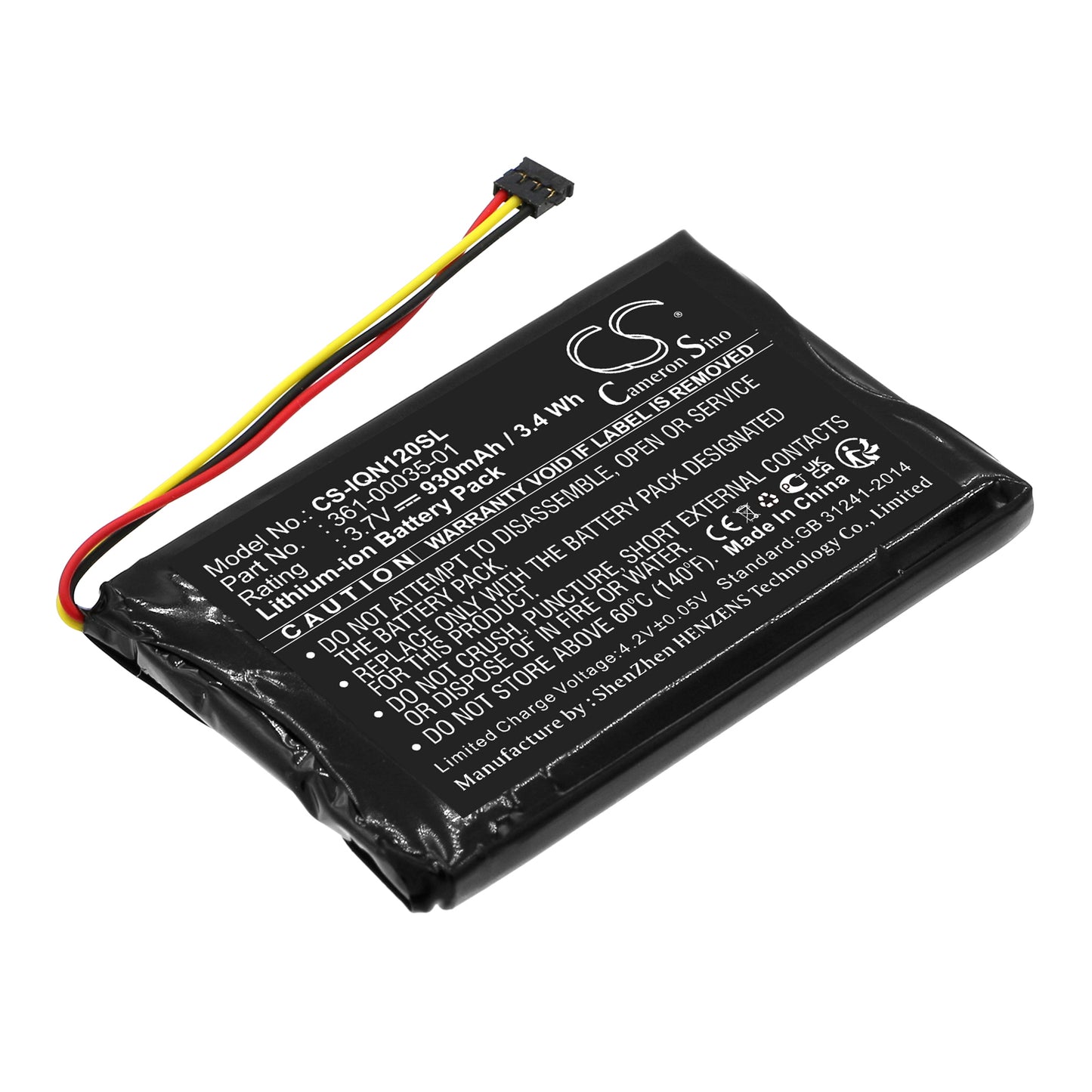 3.7V 930mAh/3.44Wh Li-ion GPS/Navigator Battery for Garmin