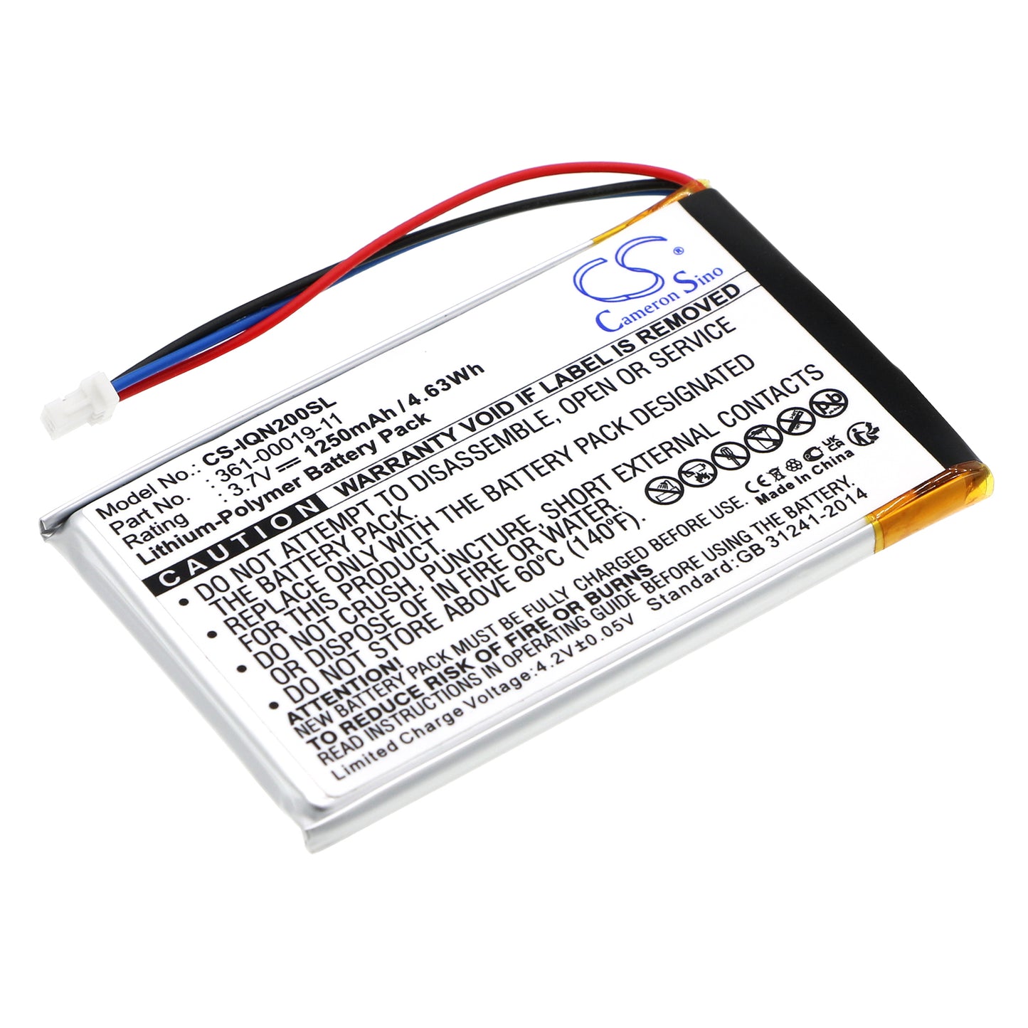 3.7V 1250mAh Li-Polymer GPS/Navigator Battery for Garmin