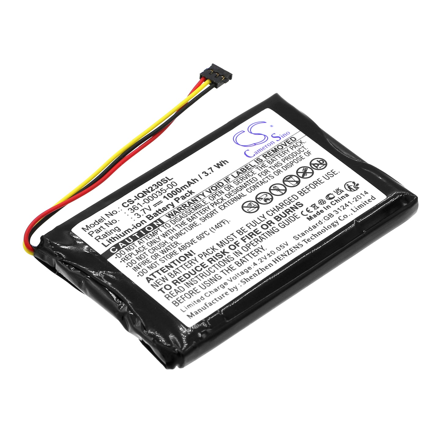 3.7V 1000mAh/3.70Wh Li-ion GPS/Navigator Battery for Garmin