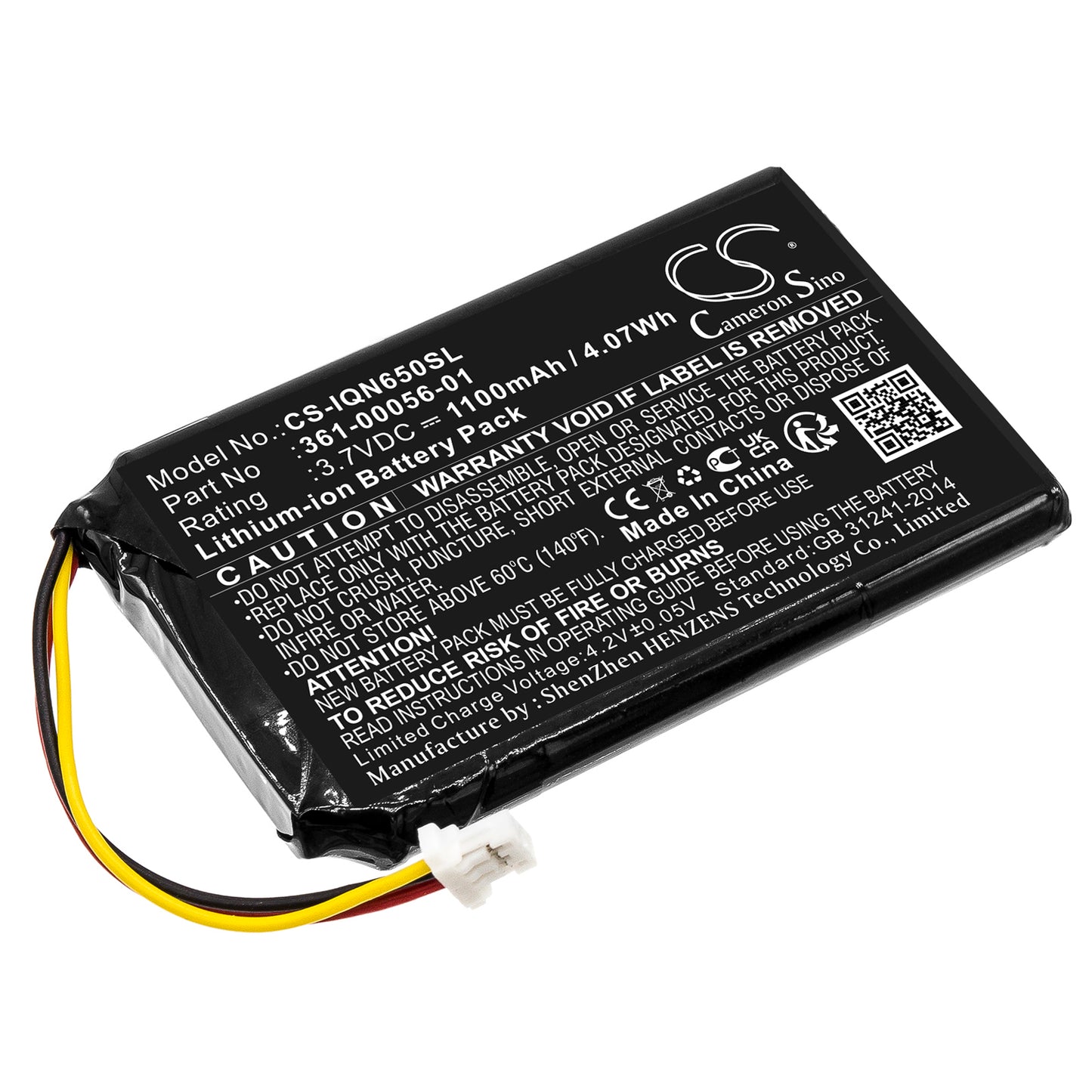 CS-IQN650SL 1100mAh / 4.07Wh Suitable for Garmin Nuvi 65, Nuvi 65LM, Nuvi 65LM 6" ...