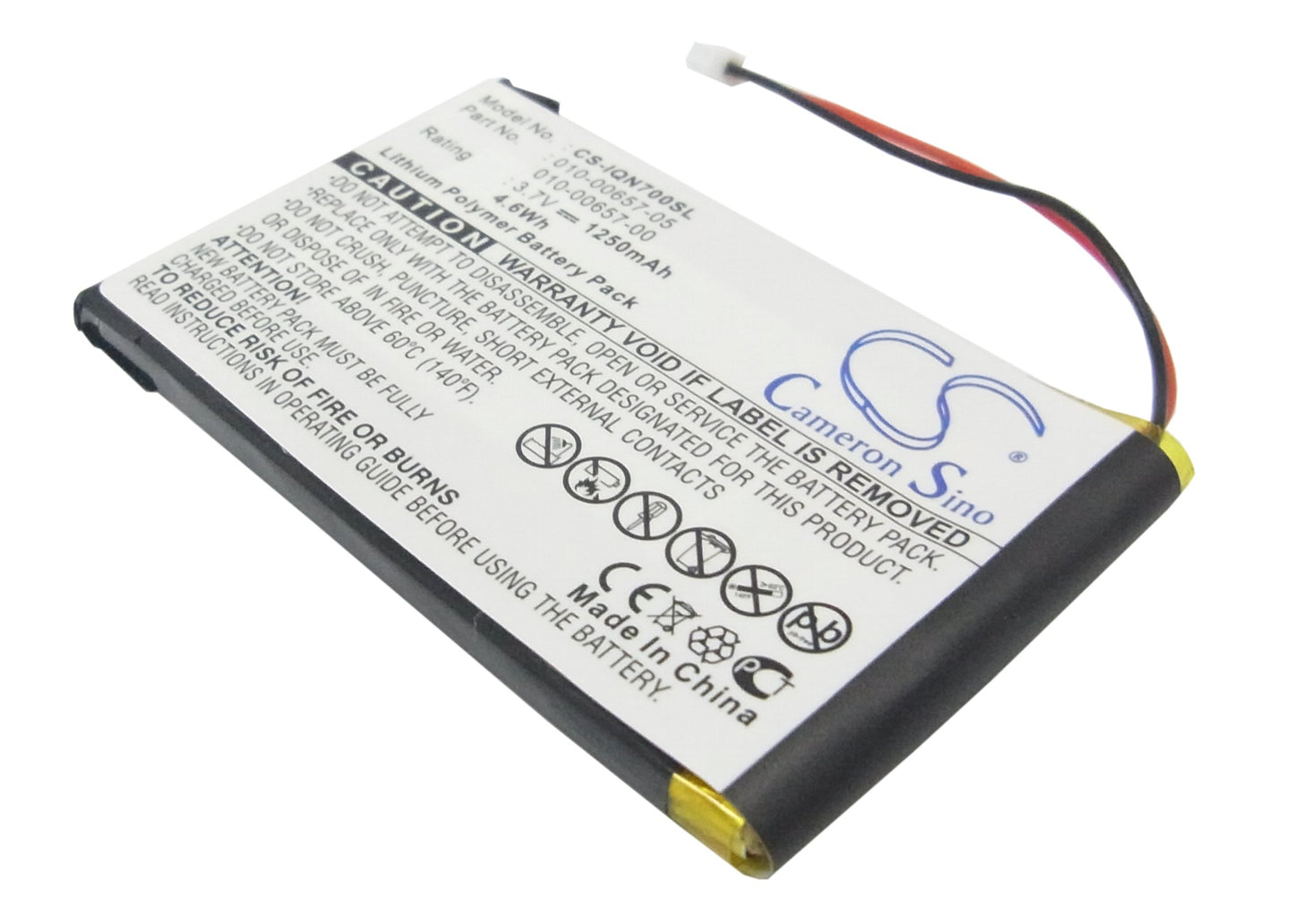 3.7V 1250mAh Li-Polymer GPS/Navigator Battery for Garmin