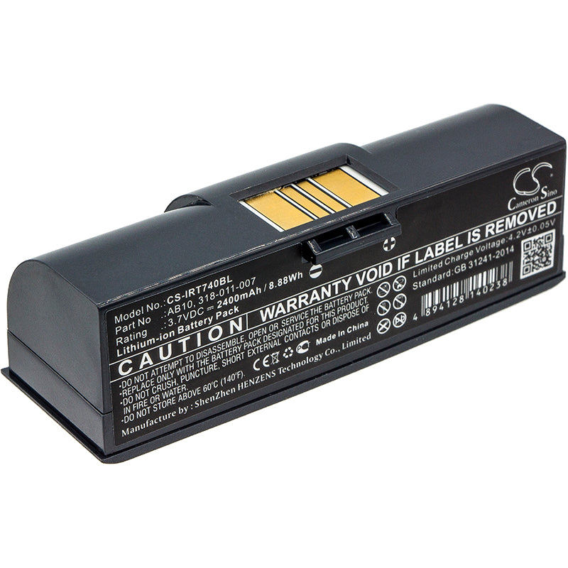 3.7V 2400mAh/8.88Wh Li-ion Barcode/Scanner Battery for Intermec