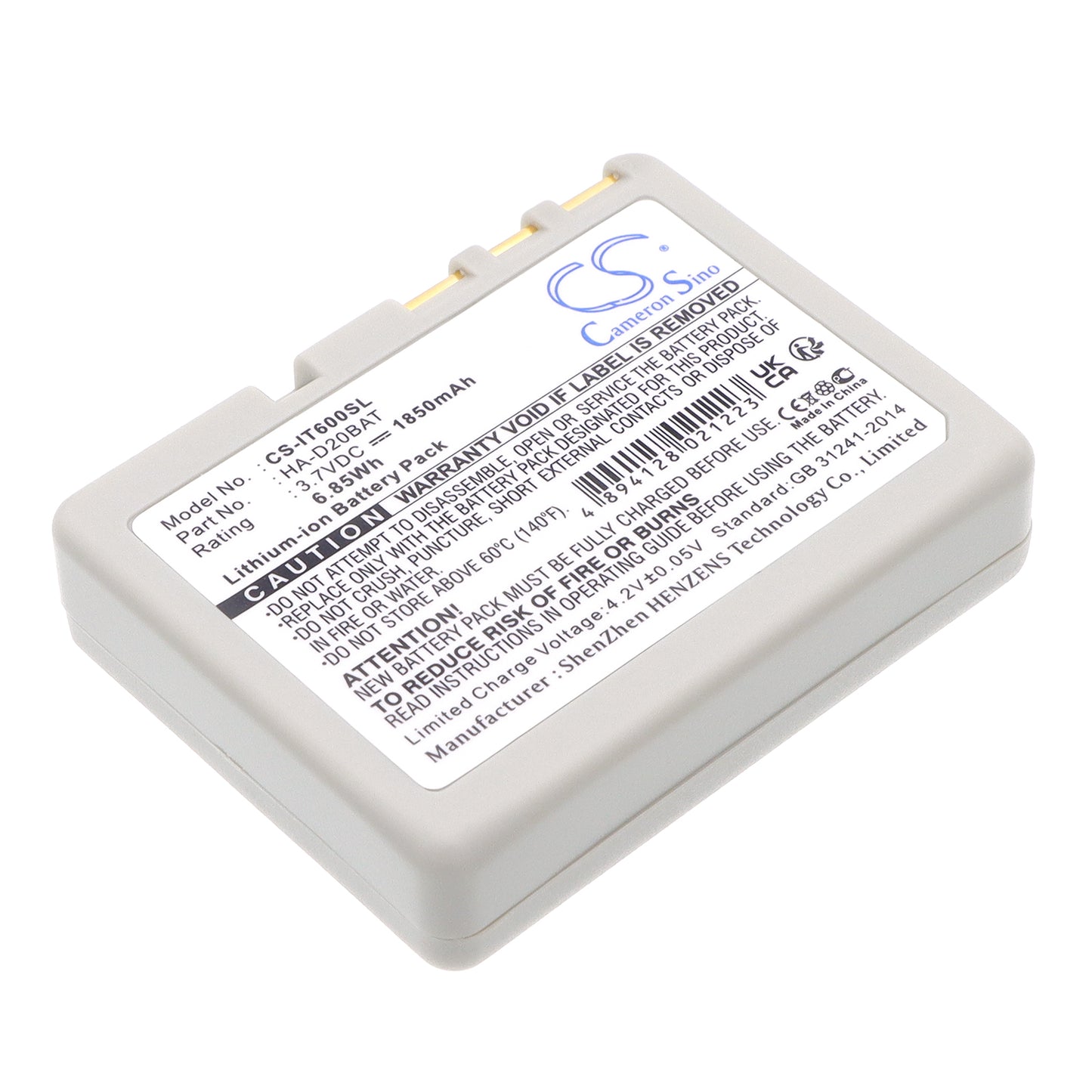 3.7V 1850mAh/6.85Wh Li-ion Barcode/Scanner Battery for Casio