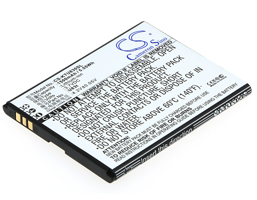 3.7V 1500mAh/5.55Wh Li-ion Mobile/SmartPhone Battery for K-Touch