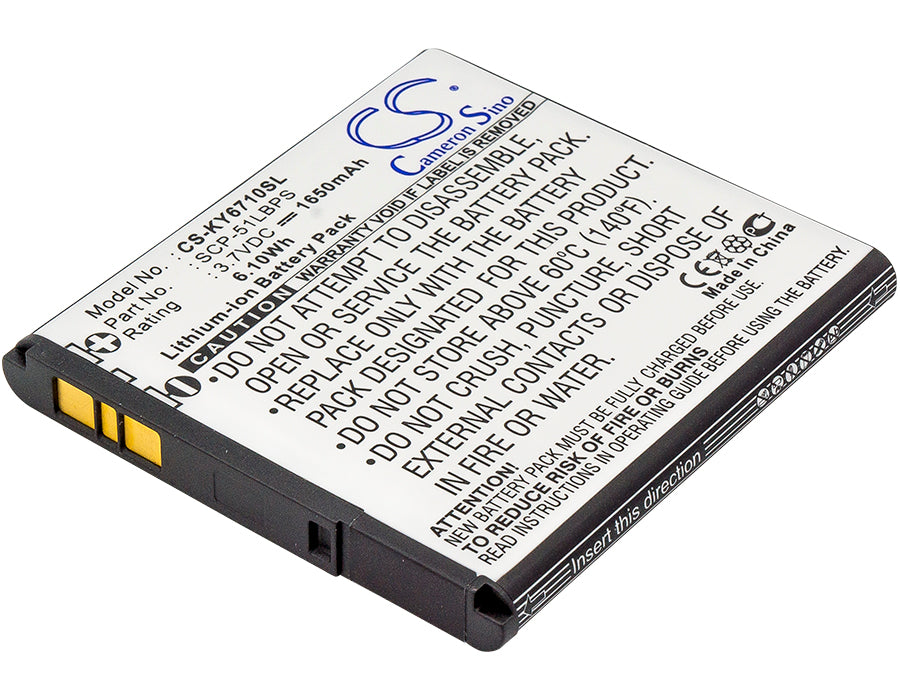 3.7V 1650mAh/6.11Wh Li-ion Mobile/SmartPhone Battery for Kyocera