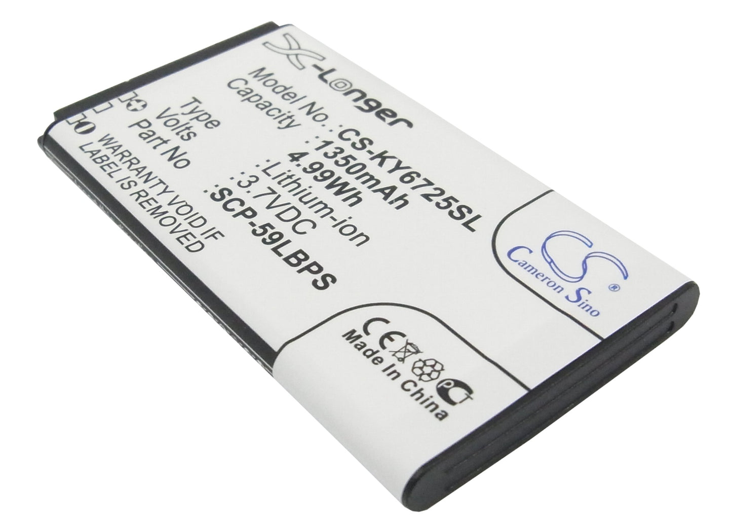 3.7V 1350mAh/4.99Wh Li-ion Mobile/SmartPhone Battery for Kyocera