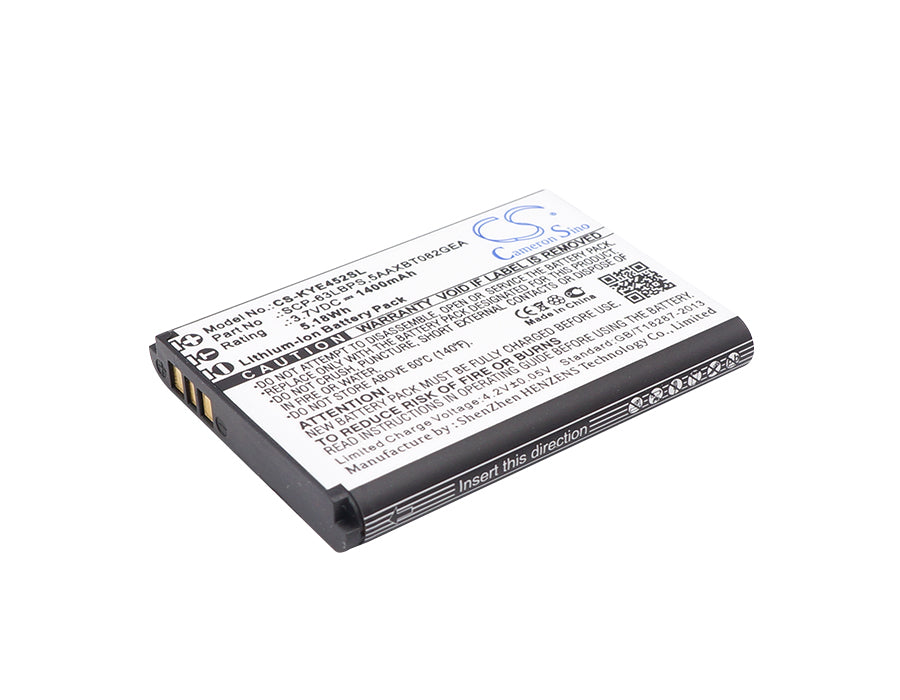 3.7V 1400mAh/5.18Wh Li-ion Mobile/SmartPhone Battery for Kyocera