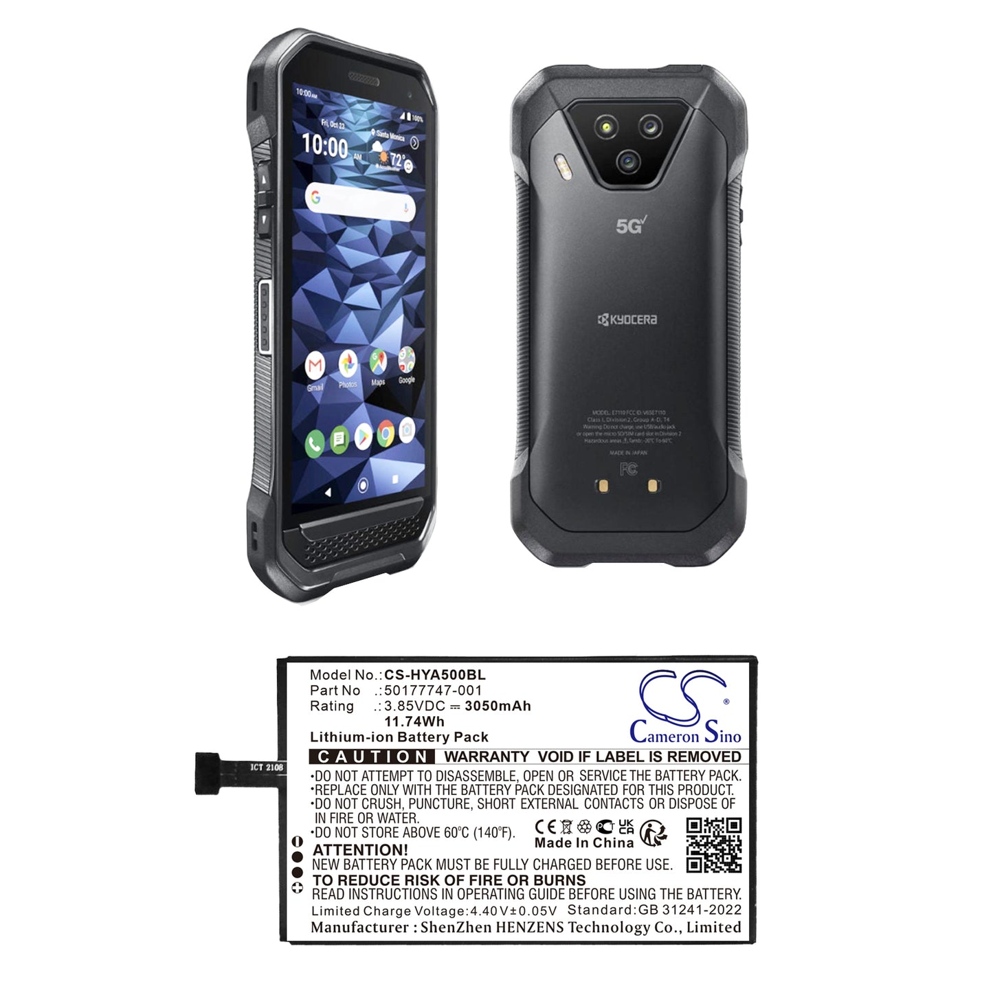 CS-KYE711SL Replacement Battery – Compatible with DuraForce Ultra 5G, Duraforce Ultra 5G UW, E7110